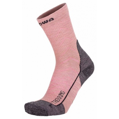 Lowa Hiking Sock Crew Trekking (Merino Wool, Honeycomb Structure) Pink Women - 1 Pair